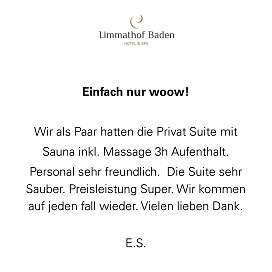 Wohlwollendes Feedback von einem zufriedenen Gast