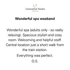 Feedback von einem zufriedenen Gast