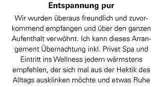 Wohlwollendes Feedback von einem zufriedenen Gast