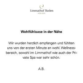 Wohlwollendes Feedback von einem zufriedenen Gast